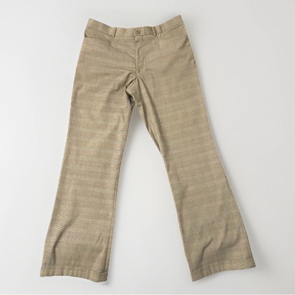 BOSCO UOMO Tan Houndstooth Men’s Pants Sz 32 Lightweight Summer Designer Preppy - Picture 1 of 6